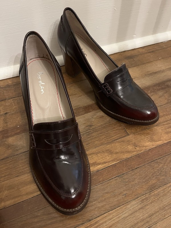 Boden Women’s Loafer Oxford Block Heel Brown/red 8.5