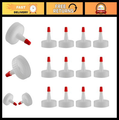 Natural Red Tip Dispensing Caps - 38mm Neck, 400 Thread, .030 Orifice, 12 Pack