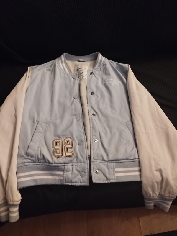 Girls Abercrombie Kids Baby Blue Varsity Jacket Size 15/16