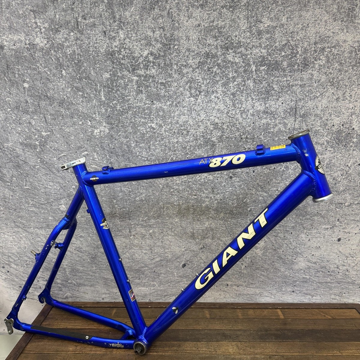 Vintage Giant ATX 870 Mountain Bike Frame 21.5in Blue Aluminum