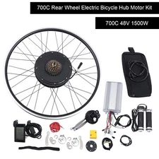 For Electric Bike LCD Display 700C Rear Wheel Hub Motor Conversion Kit 48V 1500W