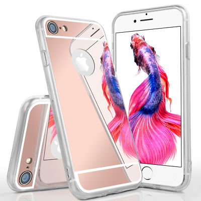 Hülle für Apple iPhone 8 / iPhone 7 Silikon Case Cover Spiegelhülle  Metallic