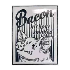 Pig Metal Wall Sign Farm Pig Bacon Country Farmhouse Kitchen Decor