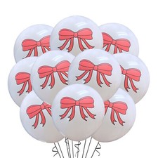 Red Bow Balloons 12ct Cute Fancy Party Theme Decorations Wedding Bridal Birthday