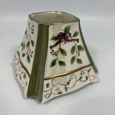 Yankee Candle Christmas Jar Topper-Small-Ceramic Shade Holidays Holly