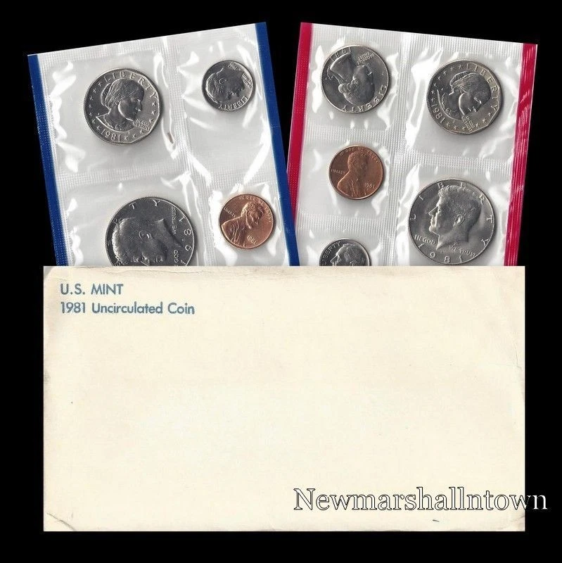 1981 P+D+S Mint Proof Set ~ Anthony Kennedy Washington Roosevelt Jefferson   - Image 2 of 3