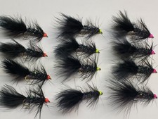 Egg sucking leech Black Assortment Size 6 (12 piece)