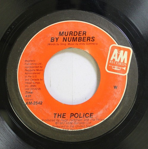 Rock 45 The Police - Murder By Numbers / Every Breath You Take On A&M Records