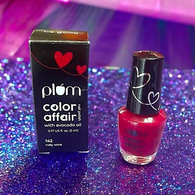 PLUM Color Affair Nail Polish in Ruby Wine  5 ml 0.17 FL OZ Brand New In Box