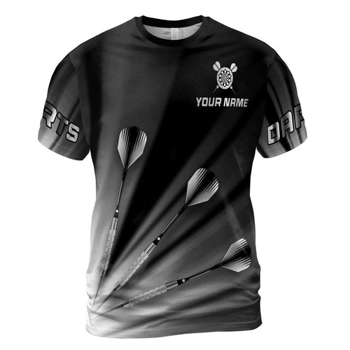 Individueller Name Teamname Silber Darts Pfeil Darts Team Herren 3D T-Shirt S-5XL - Bild 3 von 4