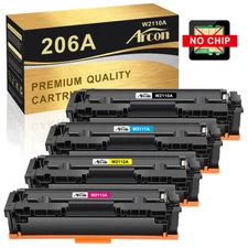 4P For HP LaserJet Pro M283cdw M283fdw Color Toner (No Chip) W2110A 206A ink