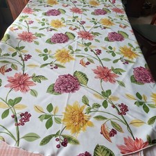 Colorful Floral Tablecloth Oval 70x72"