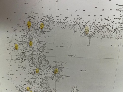 IRELAND SOUTH & WEST COAST 1865 (1889) VERY LARGE ANTIQUE SEA CHART 19TH CENTURY - Picture 8 of 15