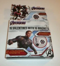 Avengers Endgame Children’s 16 Valentine's Day Cards w/ 16 Locker Magnets Marvel