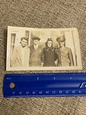WWII Photo US Army Soldier And Family Pose Outside Stern