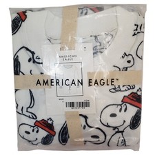AMERICAN EAGLE Pajama Set Women Medium Snoopy Plush Shirt  Shorts