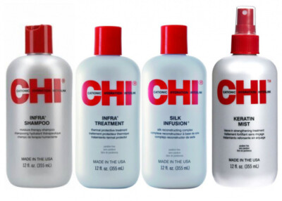 Chi Infra SET Keratin Mist, Silk Infusion, Shampoo, Treatment (58,45    / 1 l)