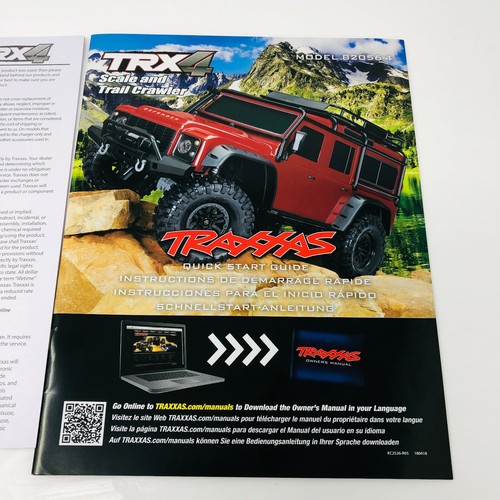 Traxxas TRX4 TRX4 Trail Crawler Model 820564 Quick Start Guide Manual