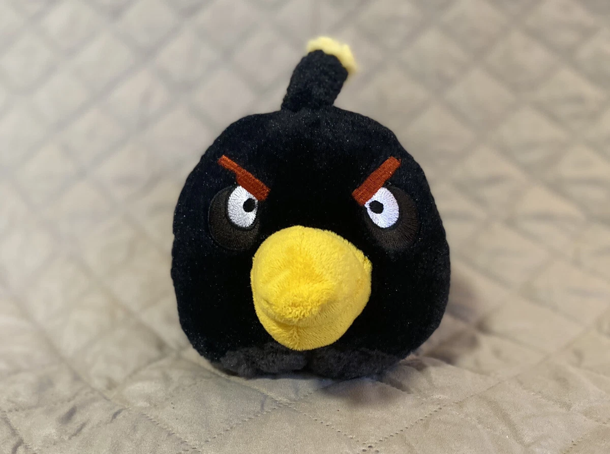 Angry Birds Black Bomb Black Bird Plush Plushie Commonwealth Rovio 7 No Sound