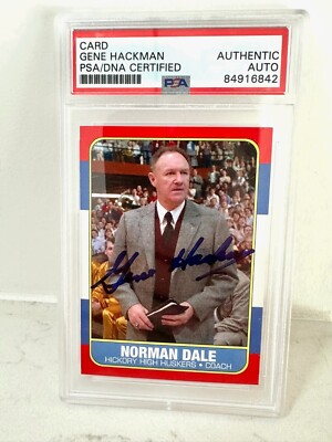 Gene Hackman Hoosiers Autographed Set Basketball Card PSA/DNA Auth Auto