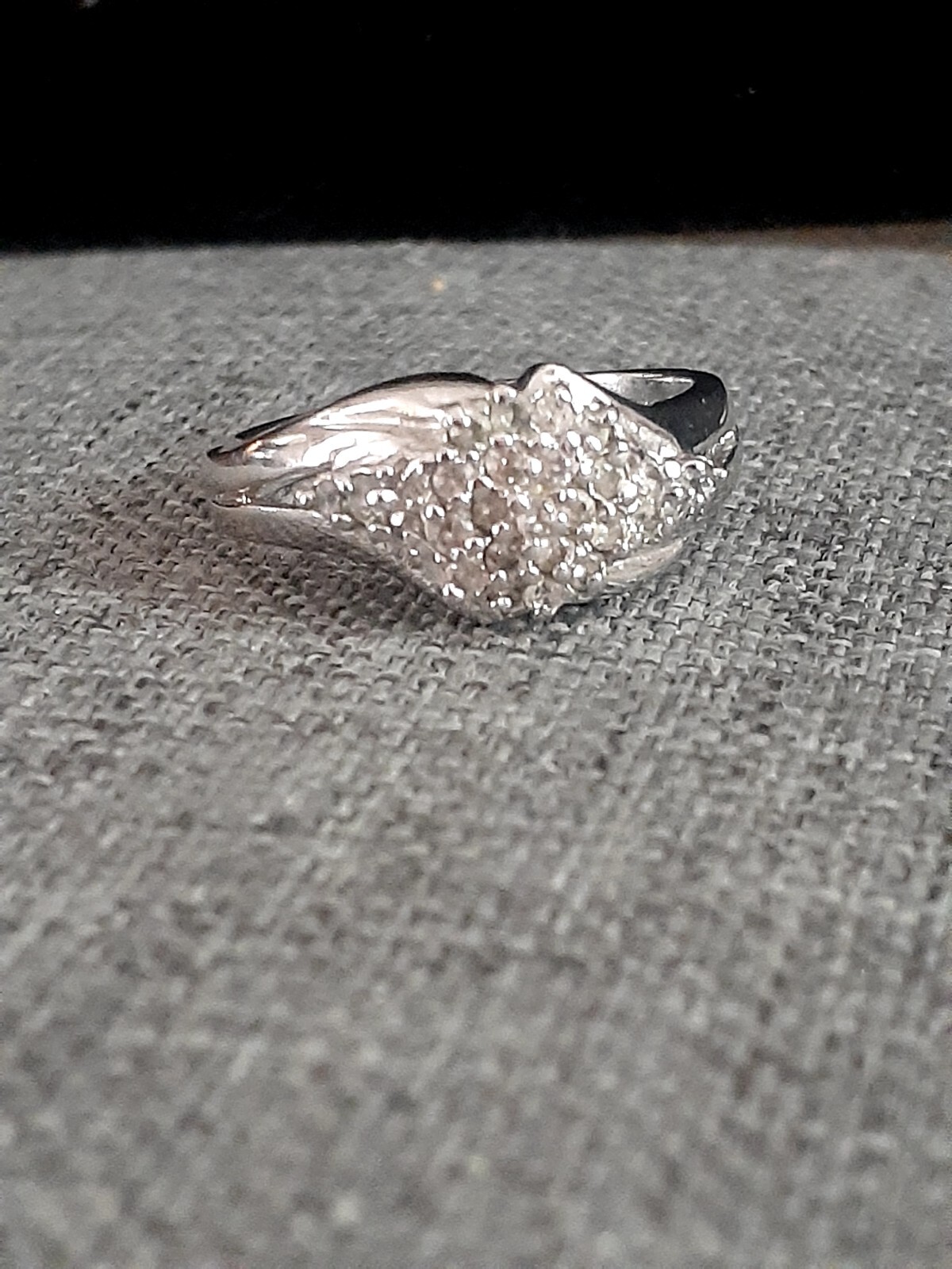 Vintage Rhinestone Silvertone Statement ring - image 5