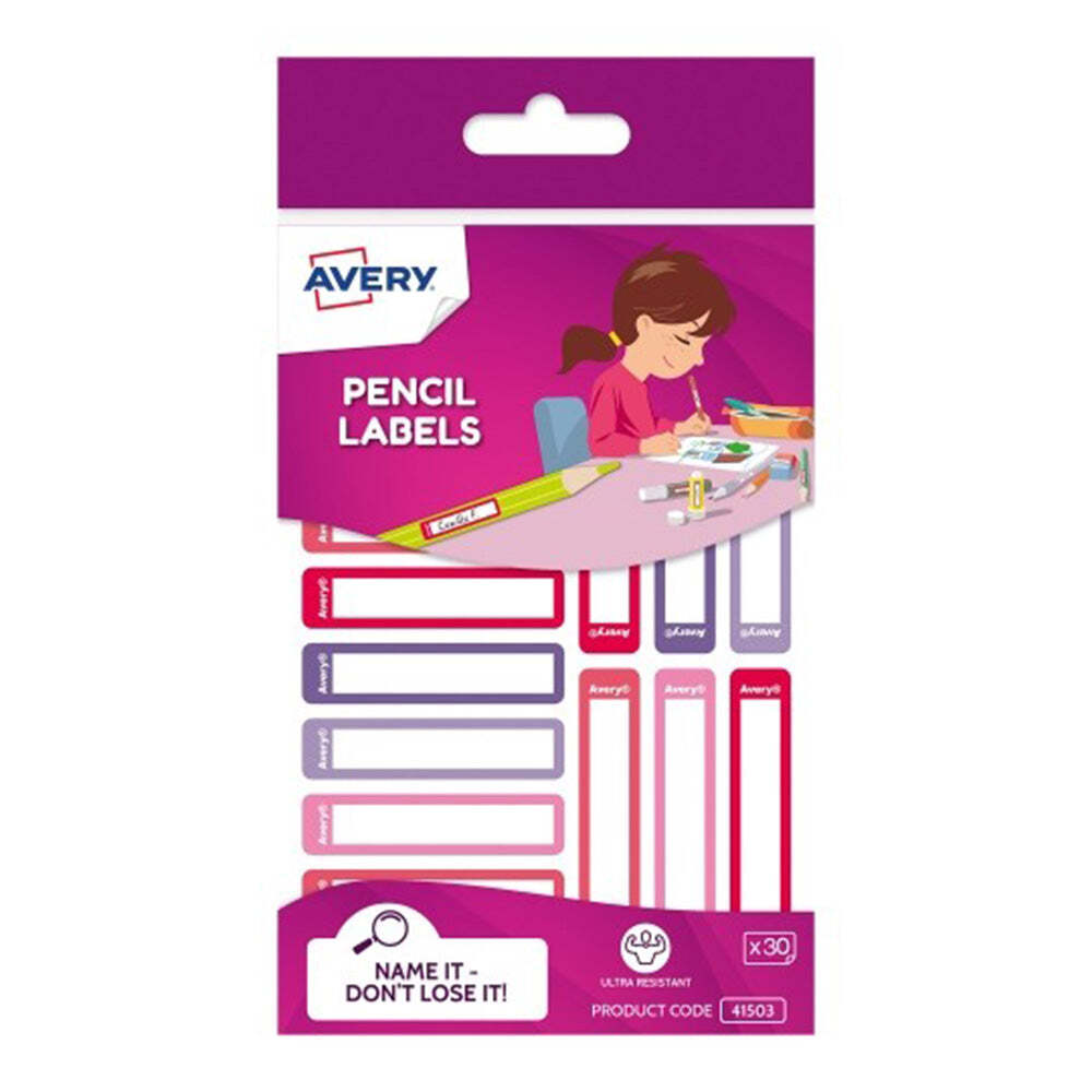 Avery Rectangle Pencil Label 30 Pieces Strong Adhesive and Water-Resistant