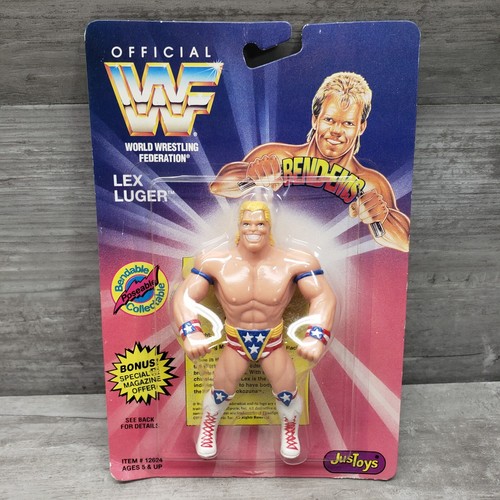 VINTAGE 1994 WWF BEND EMS LEX LUGER FIGURE WWE WCW...