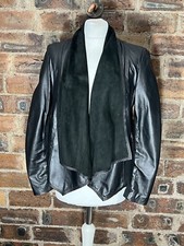 Linea Black Super Soft Leather Edge/edge Jacket Size 12 Vgc