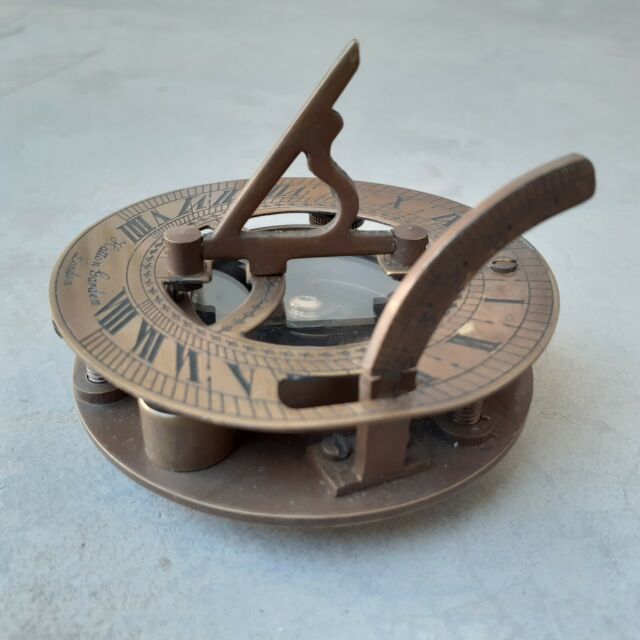 Antique Brass Sundial Compass Marine gift