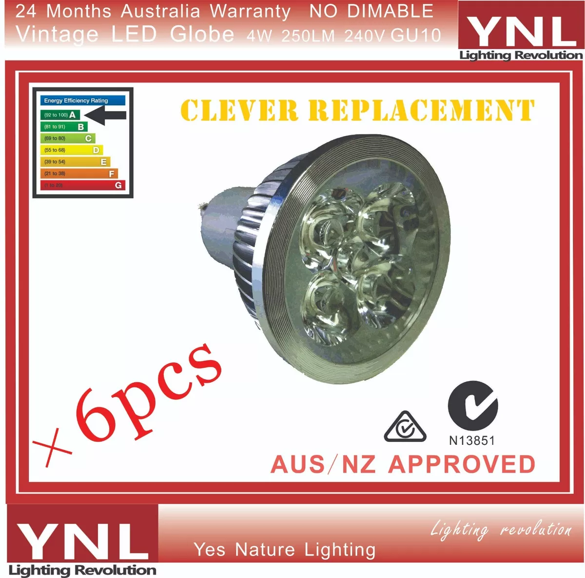 6x Vintage GU10 4W 6W 7W 12W LED Spotlight Light Bulb Downlight Lamp AU Stocks