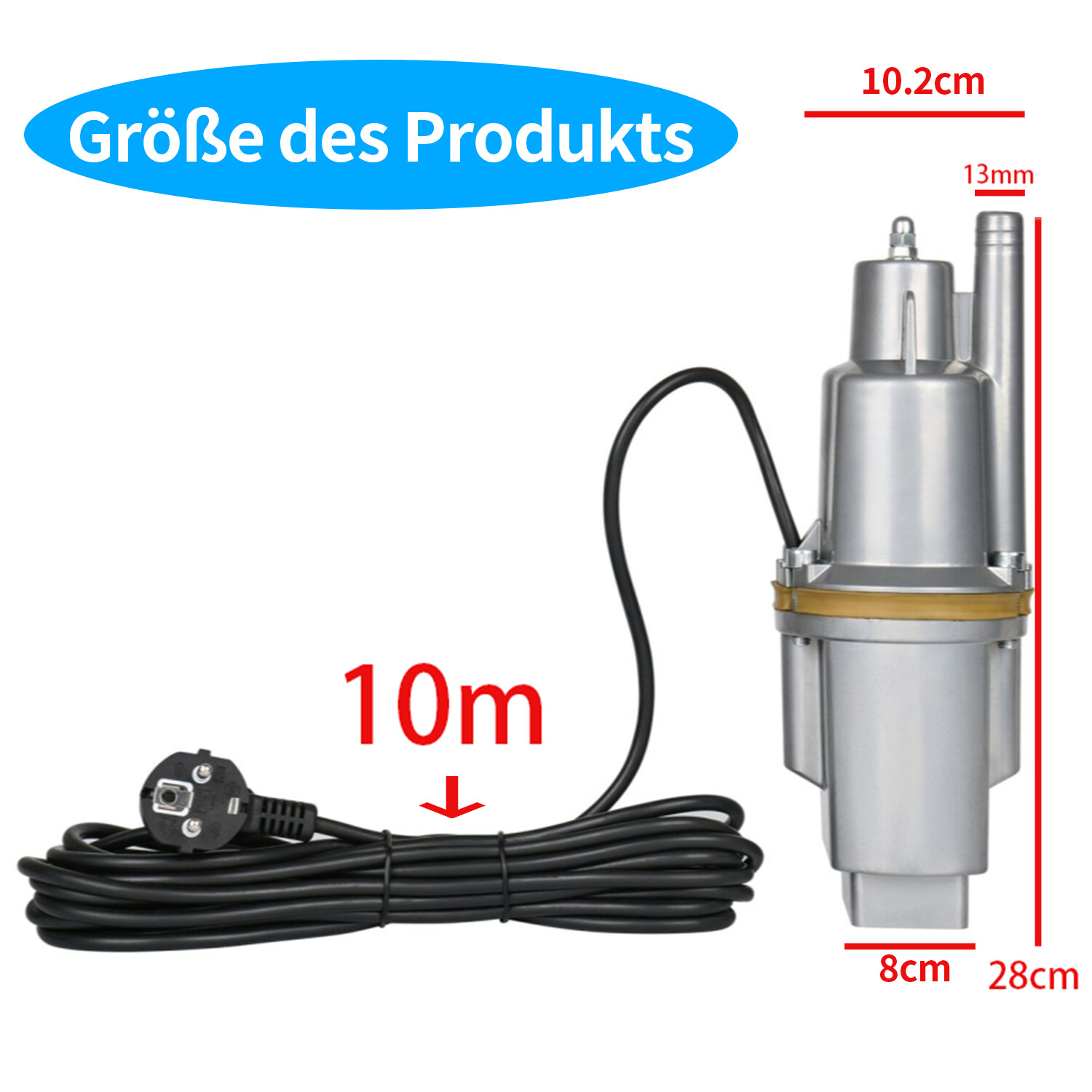 Membranpumpe Wasser Pumpe Keller Brunnen Teich Regen Schmutz Pumpe 1400