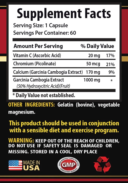 best slimming pills - GARCINIA CAMBOGIA 1240mg - natural 2 Bottle 120 Capsules - Image 2 of 4