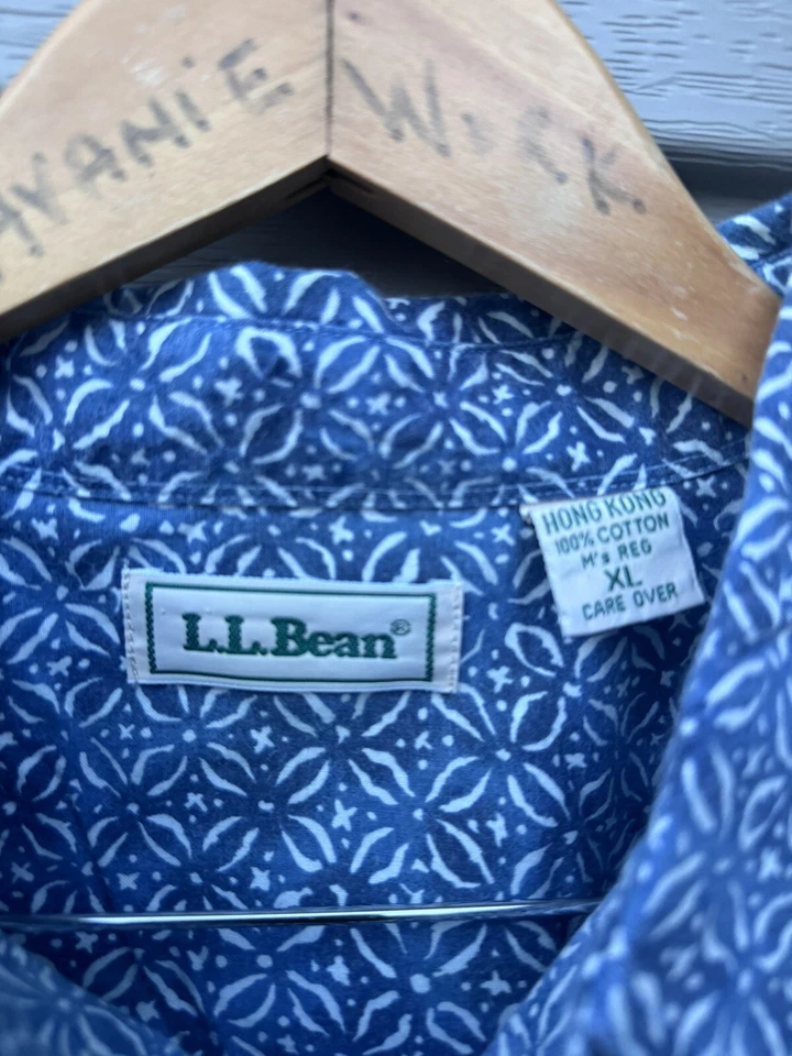 Vintage 90s LL Bean Shirts AOP Button Up Outdoor Camp Casual Mens Lot 3 Hawaiian - Image 3 of 4