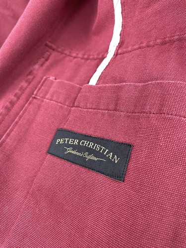 Peter Christian Single Breasted Chore Blazer Jacket Sz 42R L/XL Mulberry Cotton - Picture 9 of 11