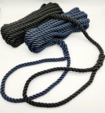 14mm x 2 FLOATING MOORING LINES ROPE SOFT EYE SPLICED 3 strand Navy or Black