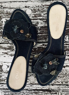 ✨CHANEL デニムレースアップオープントゥサンダル ✨CHANEL デニムレースアップオープントゥサンダル 靴