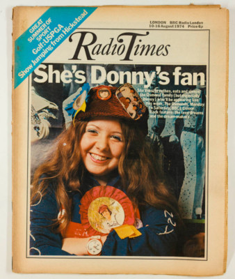 OSMONDS FAN DONNY OSMOND FAMILY GOLF USPGA Radio Times magazine 10 August 1974