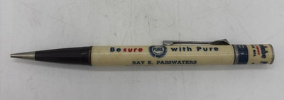 #ad Be Sure With Pure Oil Vtg Petroleumiana Advertising 1940 1950 Delaware Pencil $25.00