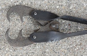 Vintage Fishing Gaff - Approximate 58" Overall with Sharp 12" Metal Clamp Spring