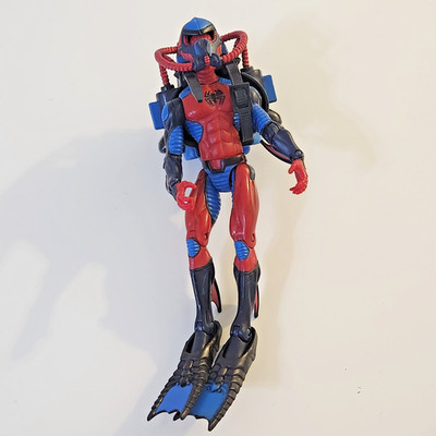 SPIDER-MAN Action Figure 8'' Snap-On Scuba Gear 2008 Hasbro Marvel FLAW  (T)