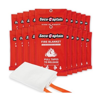 SecuCaptain Emergency Fire Blanket for Home and Kitchen - 20 Pack 40''x40'' Fla...