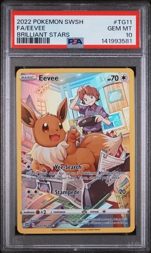 2022 POKEMON SWORD & SHIELD BRILLIANT STARS #TG11 FULL ART/EEVEE PSA 10