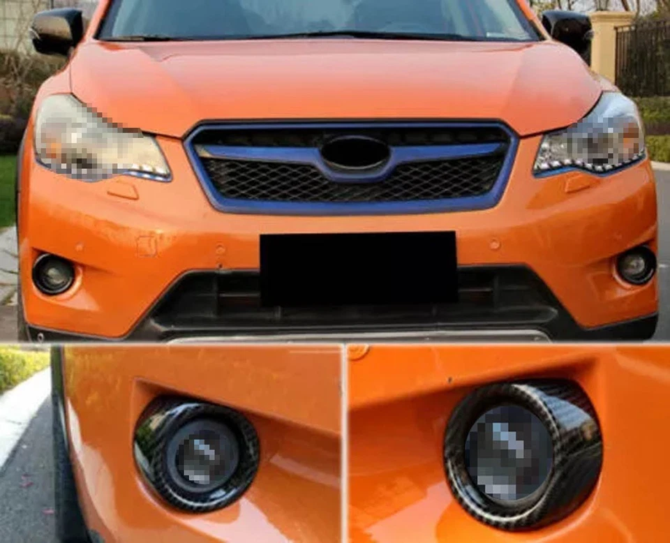For Subaru XV Crosstrek 2013-2015 Carbon Fiber Front Fog Light Lamp Frame Trim Foto 3 de 3