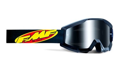 100% FMF POWERCORE GOGGLES BLACK/MIRROR SILVER LENS ADULT MX/ATV DIRTBIKE