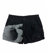 90s Nike Challange Court Andre Agassi Balck Nylon Shorts Graphic Print M Vintage