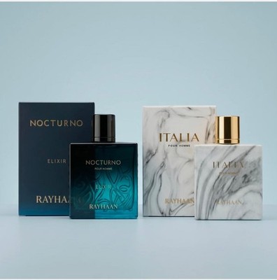 RAYHAAN NOCTURNO ELIXIR & ITALIA EDP PERFUME SPRAY 100ML 3.4OZ BUNDLE -Free Ship