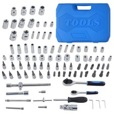 94Pcs CRV Socket Set 1/4 1/2in Drive Star Hex Ratchet Universal Joint 4-32mm