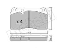 Metelli Bremsbelagsatz, Scheibenbremse 22-0659-0 FüR Aston Martin Audi Cupra VW