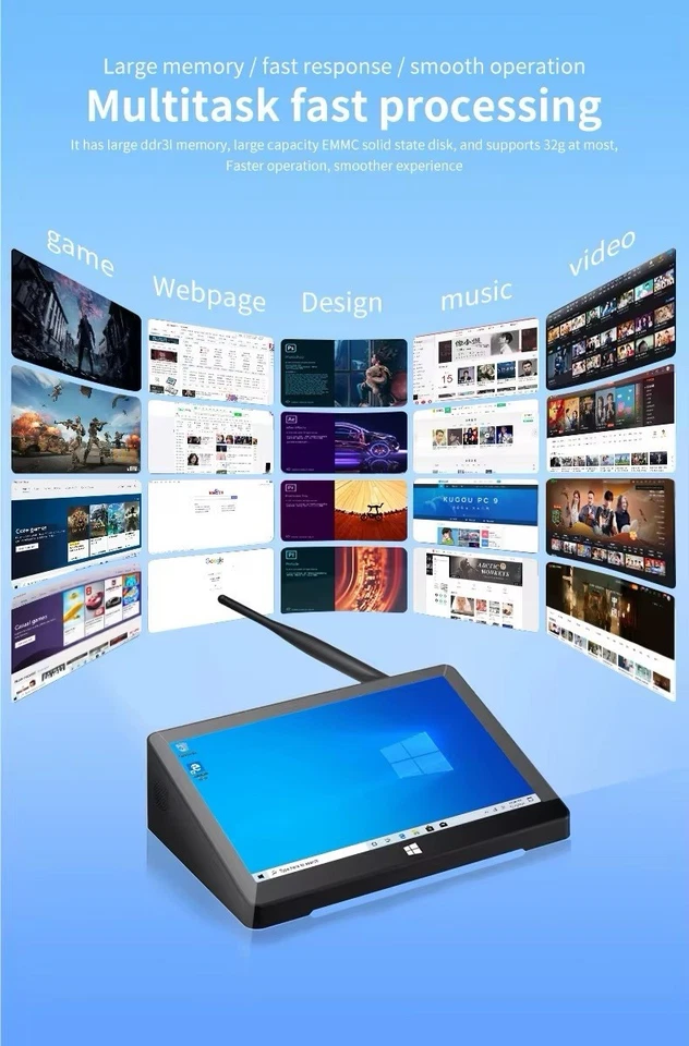 Mini PC Windows 10 avec Écran Tactile 7’´ - Intel Quad-Core, 64 Go - Pipo X8 Pro - Photo 4/4