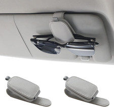 Sunglass Holder for Car, Magnetic Leather Sunglasses Holder and Ticket Card Clip